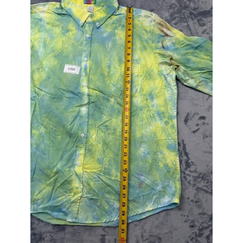 Chinatown Market Shirt Mens XL Multicolor Tie Dye Long Sleeve Button Down Paint